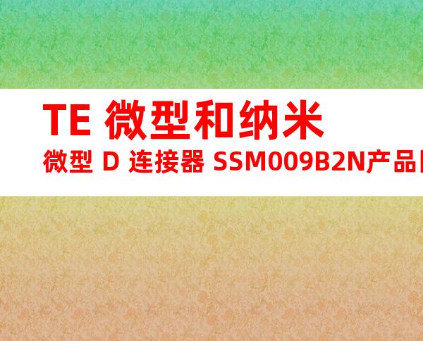 TE 微型和纳米微型 D 连接器 SSM009B2N产品图纸